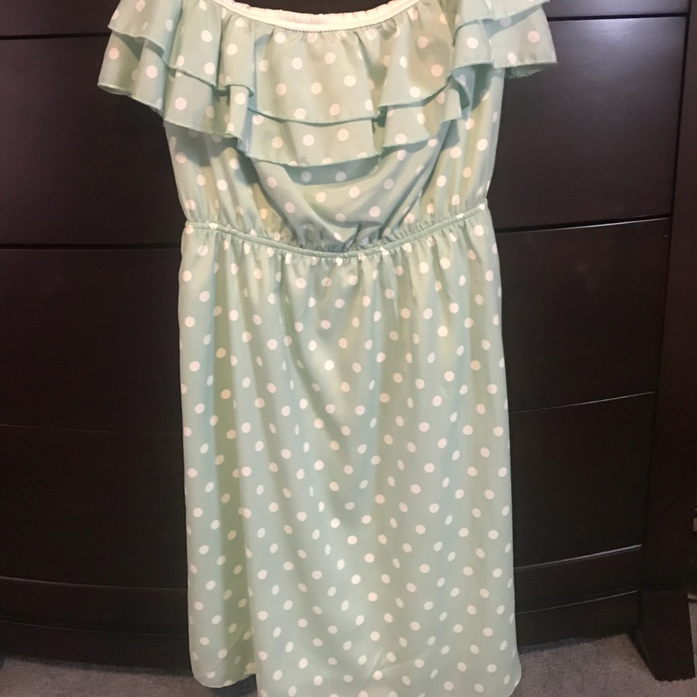 Maurice polka dot light blue dress